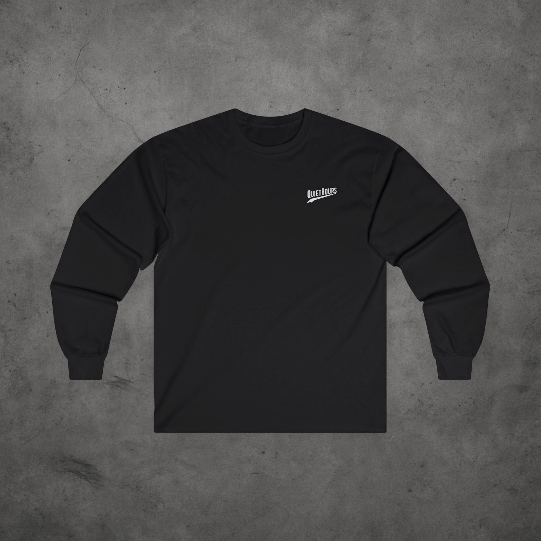 Quiet Hours Cross Logo Long Sleeve Tee — Unisex Cotton Minimalist Streetwear