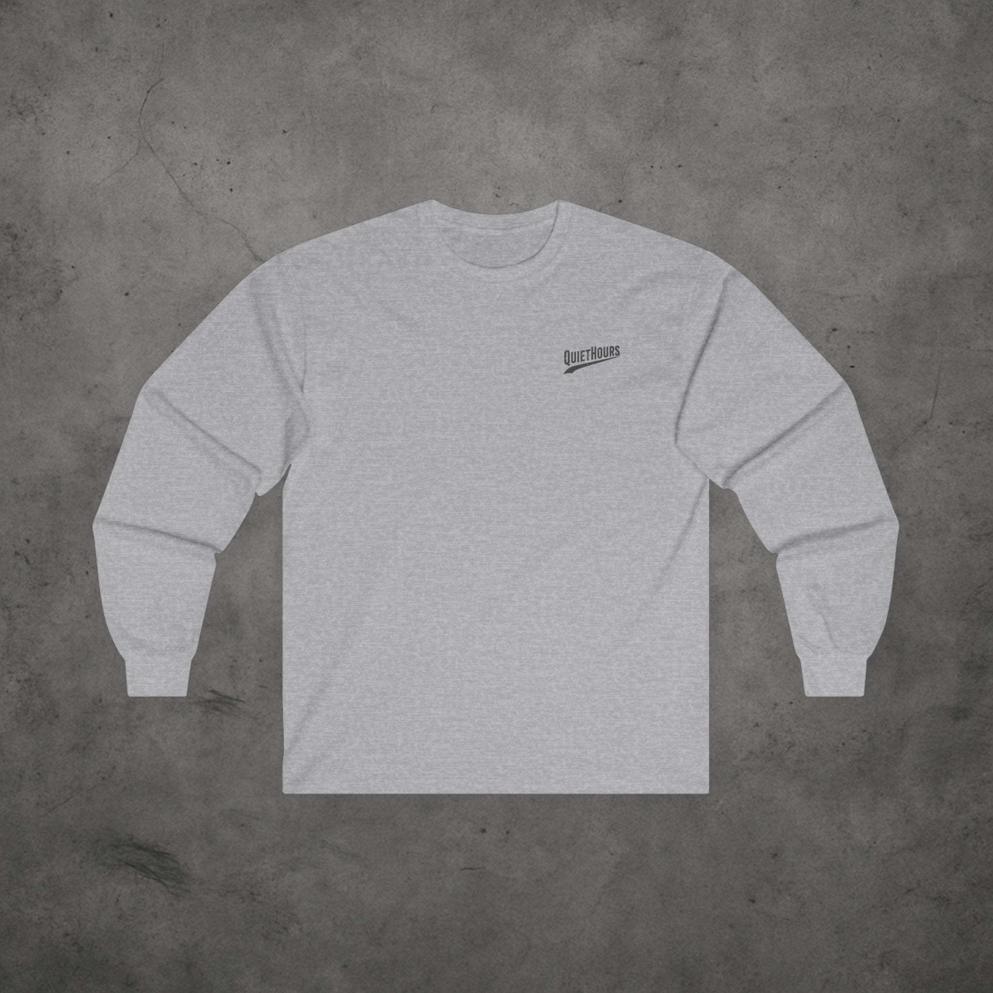 Quiet Hours Cross Logo Long Sleeve Tee — Unisex Cotton Minimalist Streetwear