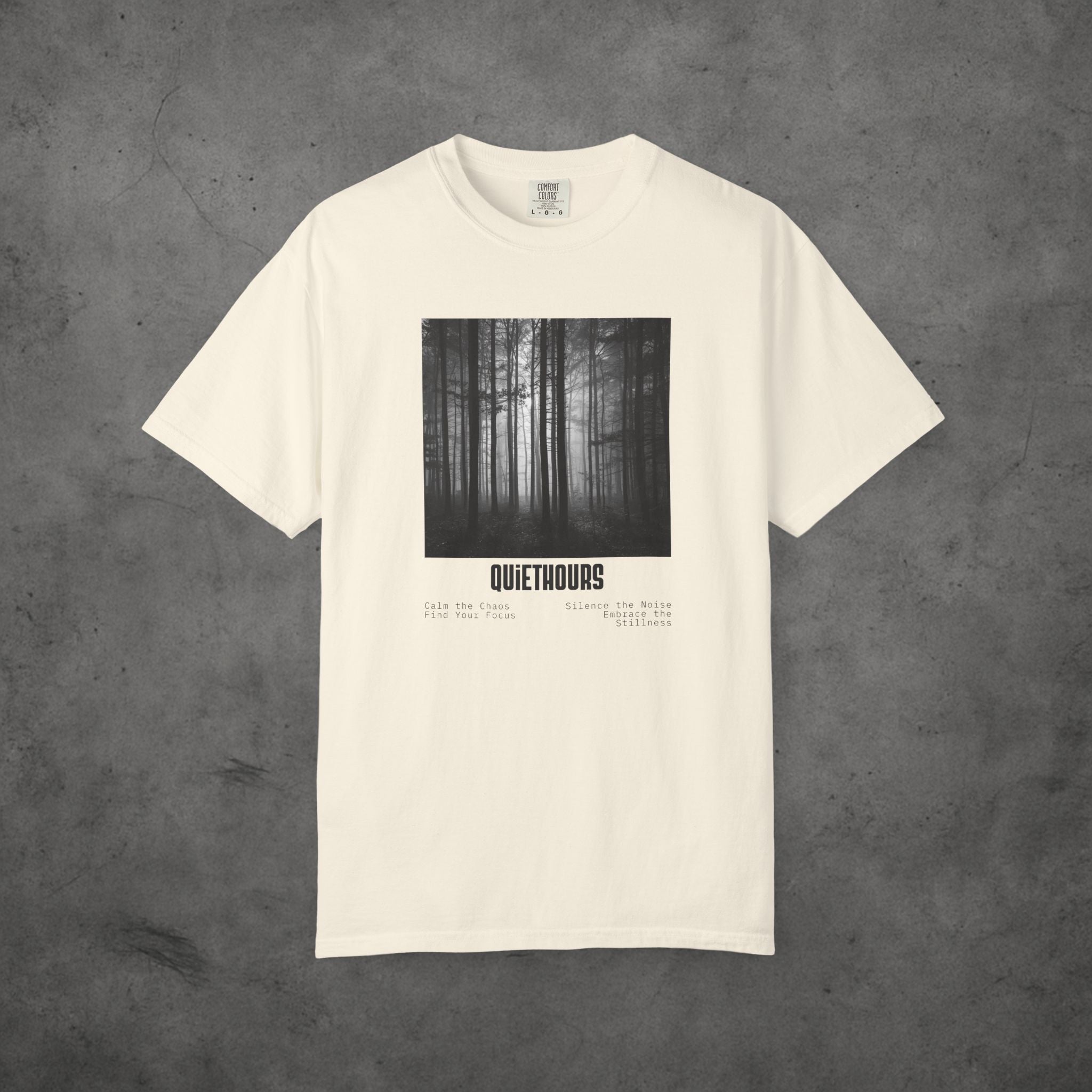 Forest Minimalist T-shirt - QUIETHOURS Serene Monochrome Tee