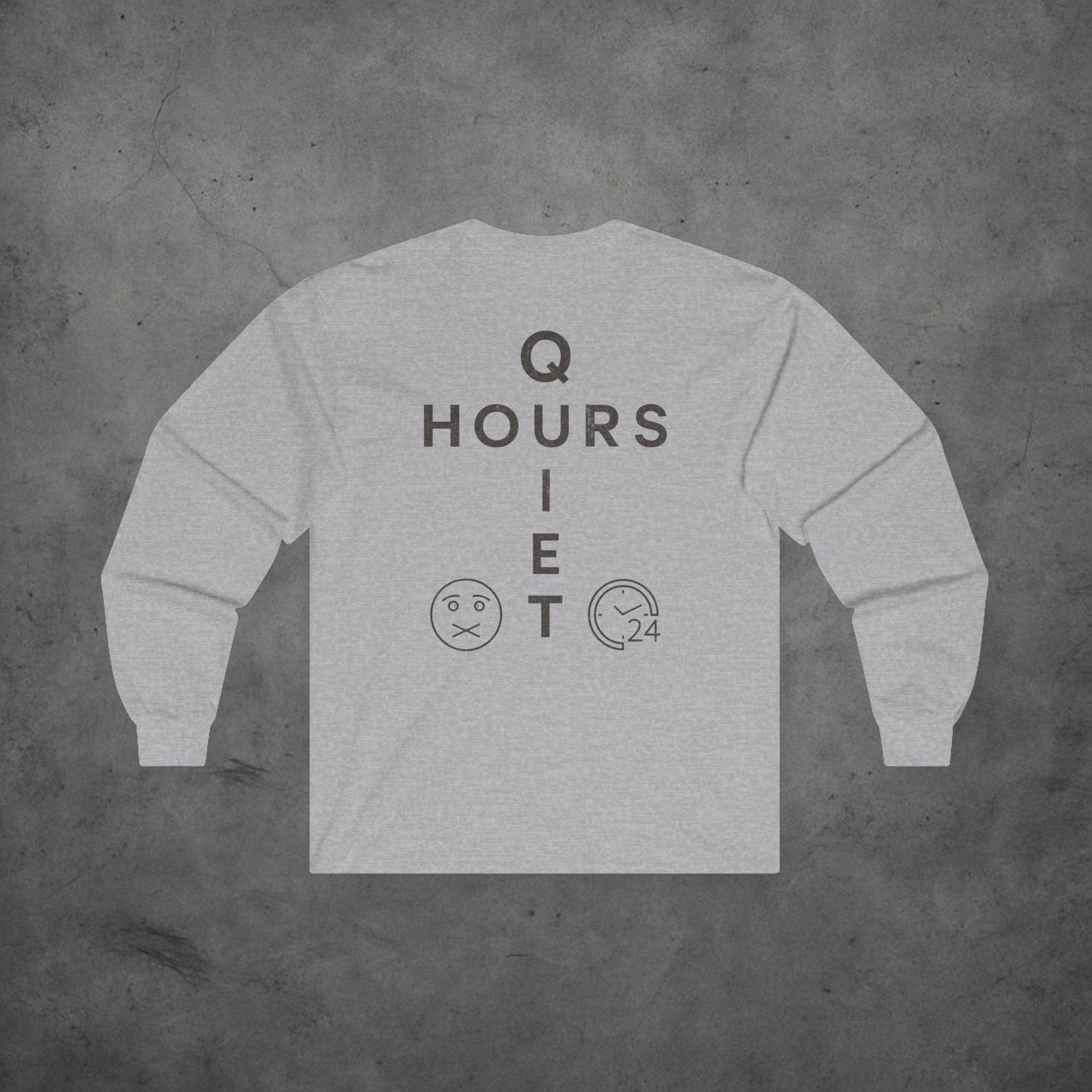 Quiet Hours Cross Logo Long Sleeve Tee — Unisex Cotton Minimalist Streetwear