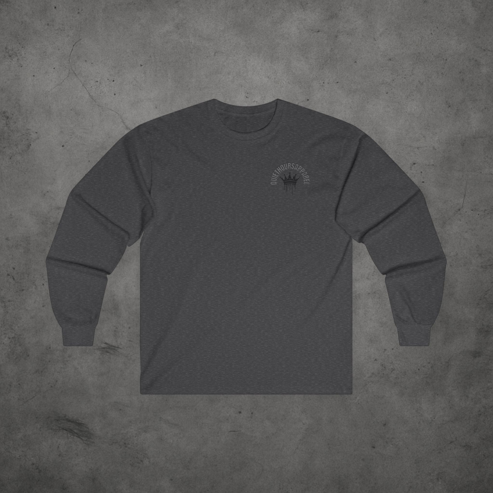 Minimalist Ultra Cotton Long Sleeve Tee - QUIETHOURS Logo design