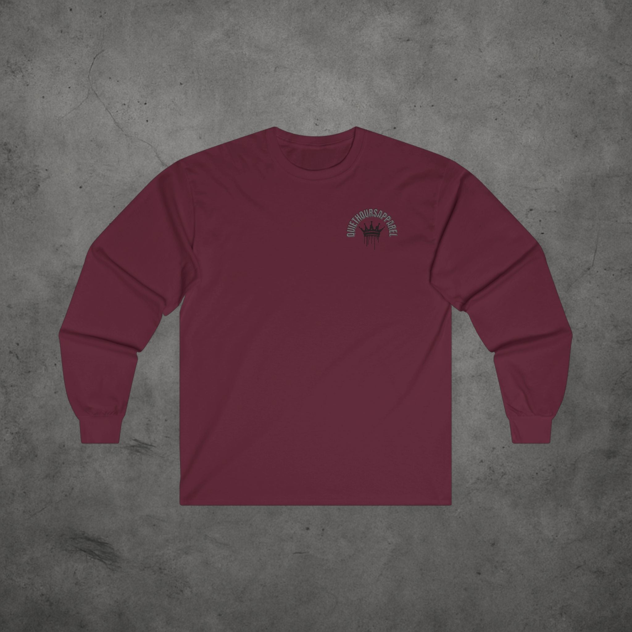 Minimalist Ultra Cotton Long Sleeve Tee - QUIETHOURS Logo design
