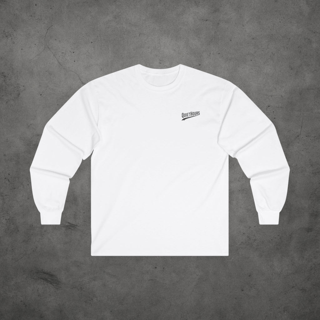 Quiet Hours Cross Logo Long Sleeve Tee — Unisex Cotton Minimalist Streetwear
