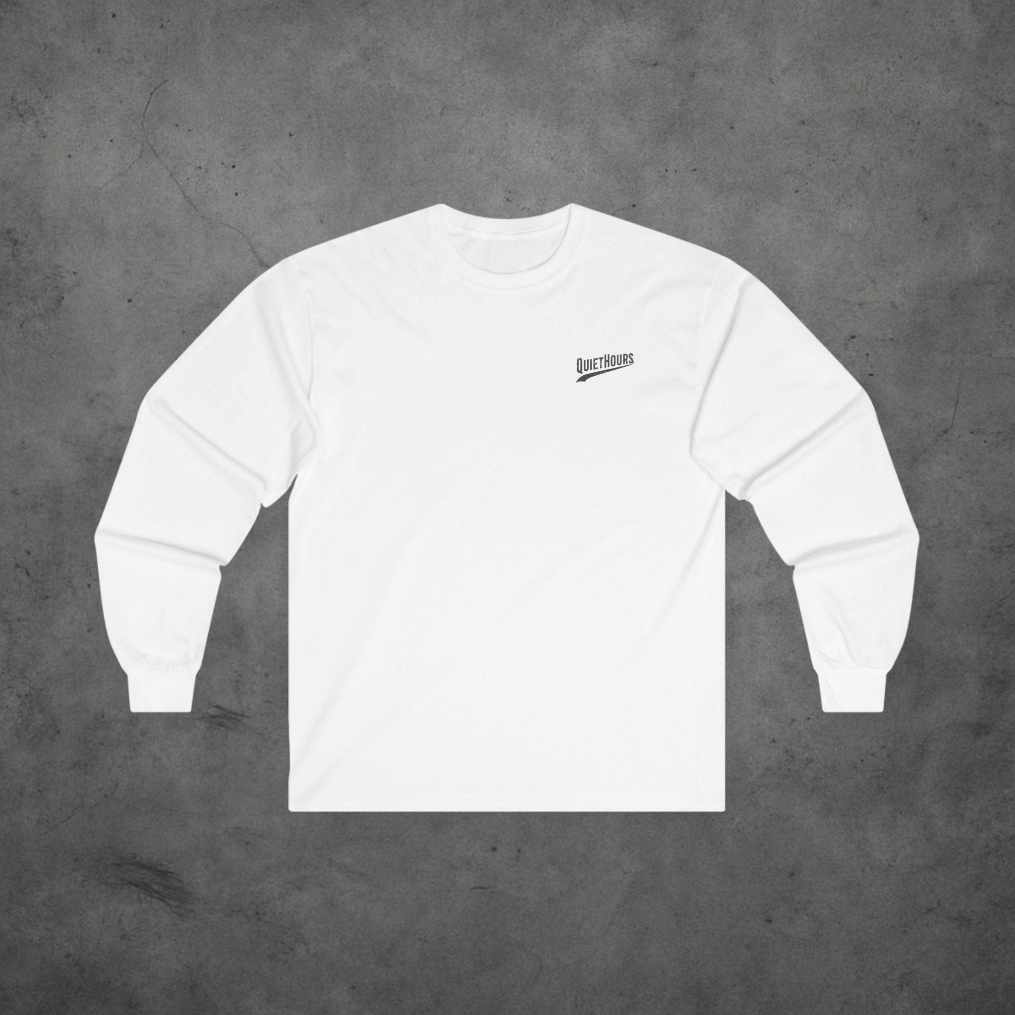 Quiet Hours Cross Logo Long Sleeve Tee — Unisex Cotton Minimalist Streetwear