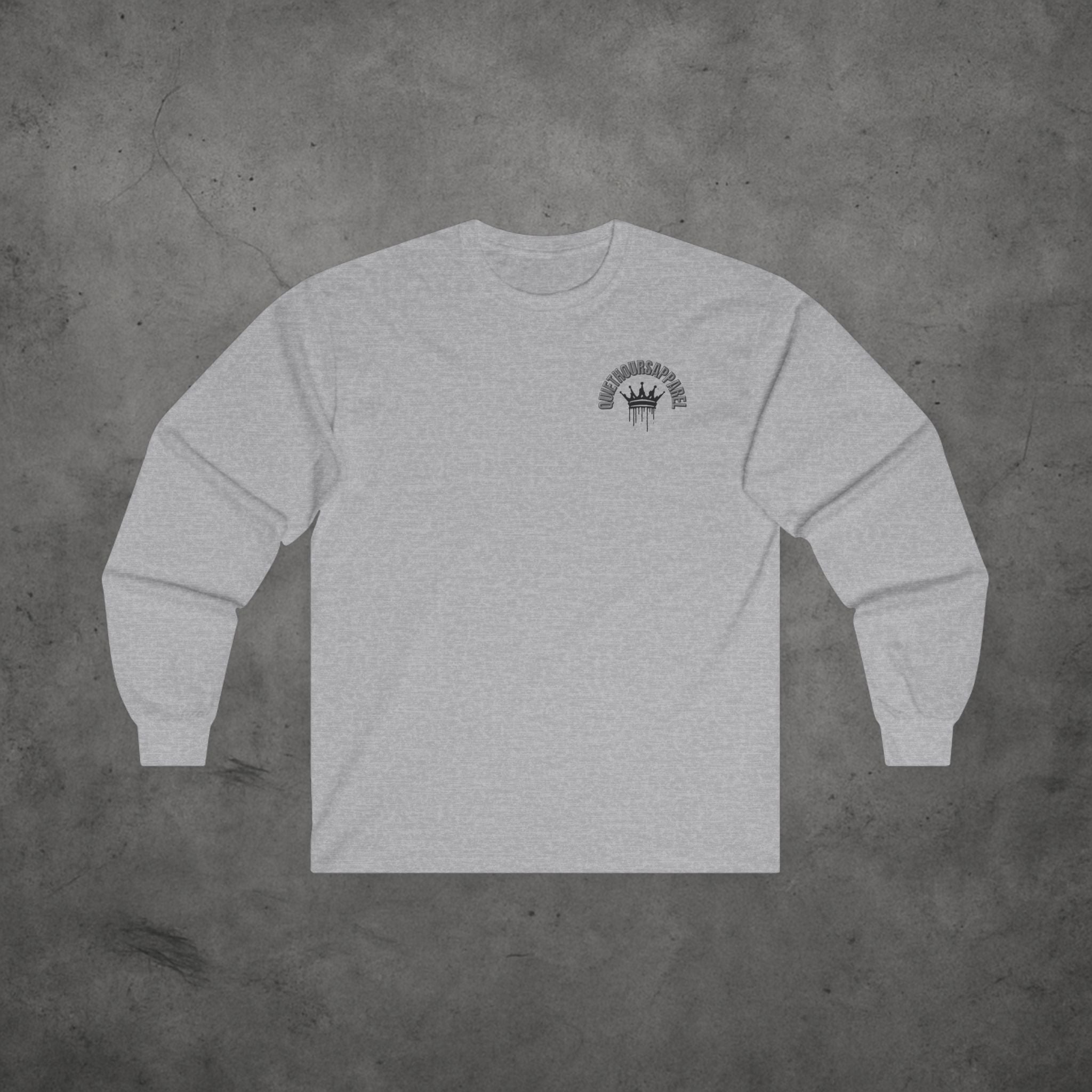 Minimalist Ultra Cotton Long Sleeve Tee - QUIETHOURS Logo design