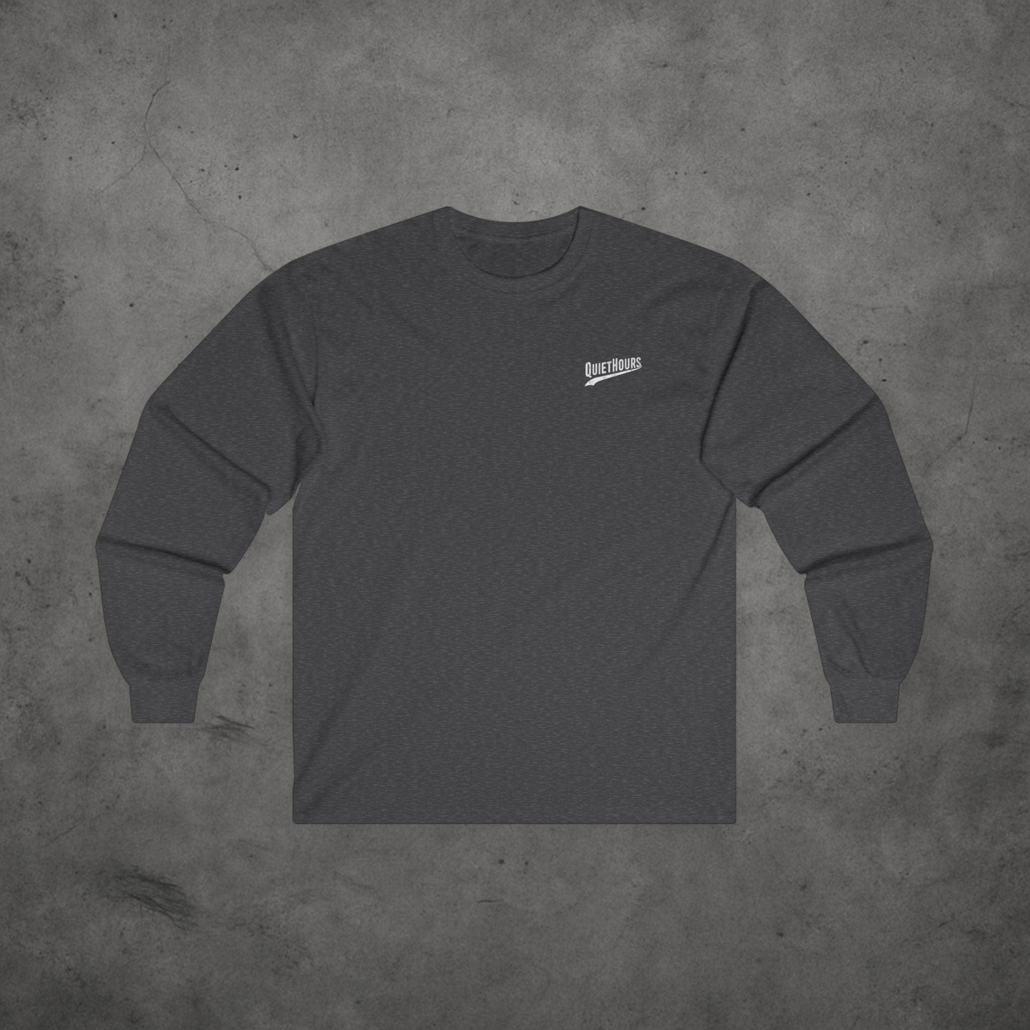 Quiet Hours Cross Logo Long Sleeve Tee — Unisex Cotton Minimalist Streetwear