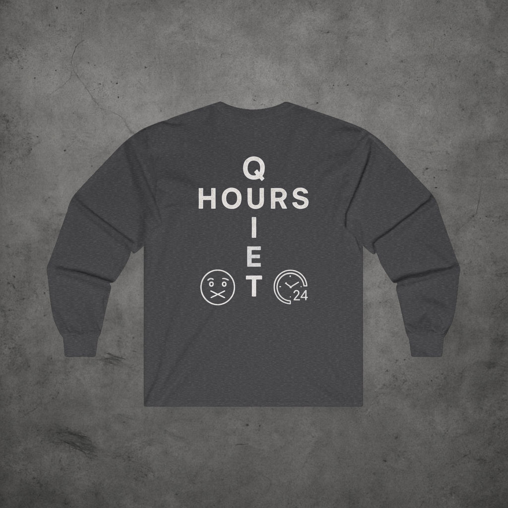 Quiet Hours Cross Logo Long Sleeve Tee — Unisex Cotton Minimalist Streetwear