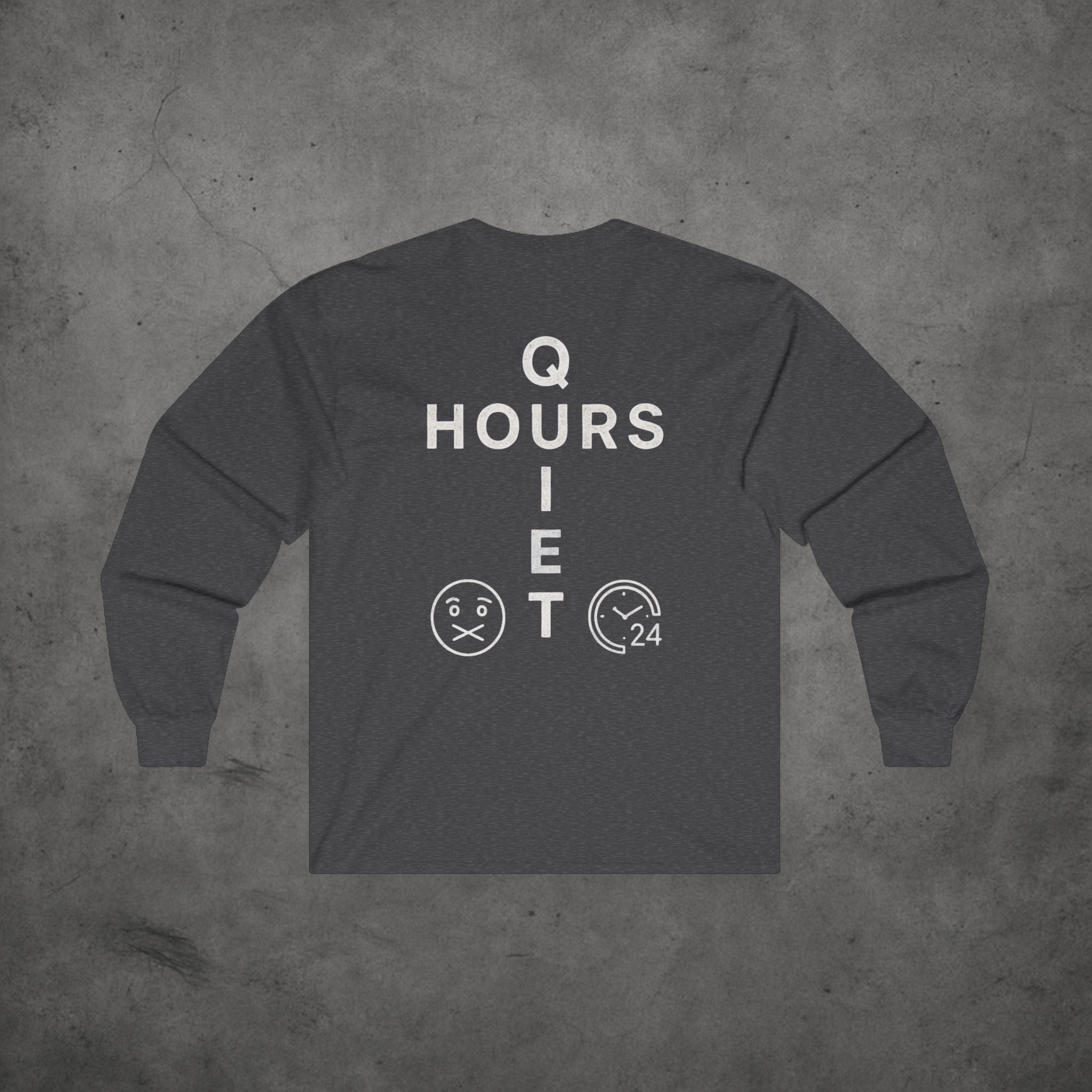 Quiet Hours Cross Logo Long Sleeve Tee — Unisex Cotton Minimalist Streetwear